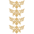 Miniatyrbillede 1 af 8: 4 STK Broderet Patch Syning Klud Sticker DIY Applikation Håndværk Dekoration Tøj Tilbehør Pagoda Form Guld