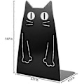Miniatyrbillede 2 af 5: Søde Kat Metal Bogstøtter, Store Kraftige Bogstøtter Skrivebord Bogreol Organizer Bogreol (Sort, 2)