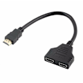 Miniatyrbilde 1 av 5: Kompatibel Hdmi 2 Dobbel Port Y Splitter 1080p Hdmi-kompatibel V1.4 Hann til Dobbel Hunn Adapterkabel 1 Inn 2 Ut