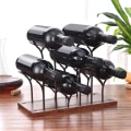 Miniatyrbillede 4 af 8: Elegant husholdningsbar 6 flasker Desktop vinstativ Holder Display Organizer Stand (bronze)