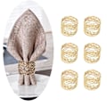 Miniatyrbilde 1 av 5: Gyldne Mesh Serviettringer - Sett med 12 for Elegante Anledninger