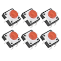 Miniatyrbild 7 av 8: 20 st 12x12x7,3 mm Taktil Tryckknappsbrytare LED Momentan Taktil Tryckknappsbrytare Röd