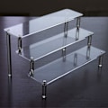 Miniatyrbillede 1 af 4: Klar Akryl Display Stand, 3-lags Klar Trappehylde, Akryl Display Stand til Samlinger, til Fremvisning af Figurer, Neglelak, Kosmetik