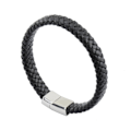 Miniatyrbild 3 av 5: Herrar Äkta Läder Flätat Armband med Rostfritt Stål Magnetisk Spänne