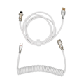 Pikkukuva 1 / 8: Mekaaninen näppäimistön kaapeli Double Sleeve Custom Kelattu irrotettavalla metallilla Aviation USB C - USB A Keyboard Aviation -liitin Valkoinen