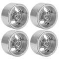 Miniatyrbilde 5 av 8: 4 stk. Beadlock-hjul i aluminiumlegering med fem eiker, lette mikro-crawlerhjul til Axial For SCX10 90046 RC-bilSølv