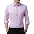 Pikkukuva 1 / 4: Miesten Slim Fit Pink Pitkähihainen Napitettu Pukeutumispaita