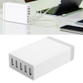 Miniatyrbillede 6 af 8: 8A 5-Port USB Desktop Multi Charger Hjemmekontor Hurtigopladningsenhed (US 100V-240V) Hvid US