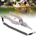 Miniatyrbild 6 av 8: Multi rostfritt stål Fiskedragtång Sax Fiskekontrollklämma Fisklina Cutter Tool Khaki