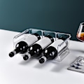 Miniatyrbild 7 av 8: Vinställ Stapelbar Plast Transparent Vattenbjörn Flaskhållare Rack för Hemdisplay 3 Flaskor Transparent