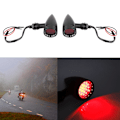 Miniatyrbillede 3 af 8: 2 stk. Motorcykel Modificeret Retro Blinklys LED Lys Indikator Advarselslampe Universal