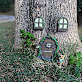 Miniatyrbillede 5 af 5: Miniature Dør Og Vinduer Træfeer Gløder I Mørket Havekunst Skulptur Dekoration Til Børneværelse Vægge Og Træer