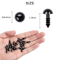 Miniatyrbilde 2 av 5: Plastsikkerhetsheklenøyer i bulk med skiver for heklearbeid (6 mm)