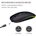 Miniatyrbillede 4 af 5: LED Trådløs Mus Bluetooth Mus, Genopladelig LED Dual Modes Trådløs Mus