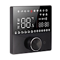 Miniatyrbillede 6 af 8: Smart termostat drejeknap design LCD farve display panel digital termostat til sauna rum gulvvarmesystem sort