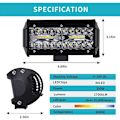 Miniatyrbilde 4 av 4: LED Arbeidslys 12V 300W 7' Bil LED Spotlight 12v Vanntett IP67 Spot Flood LED Tåkelys 27 000lm Arbeidslys for Bil Lastebil Traktor SUV Båt (2 stk)