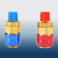 Miniatyrbillede 6 af 6: R134a Auto Car Quick Coupler Connector Messing Adaptere Low & High Side AC Manifold