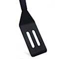 Miniatyrbillede 4 af 5: 2-delt mini service spatel, fleksibel, varmebestandig, non-stick silikone spatel, til små stegepander (sort & rød) - med huller
