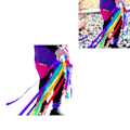 Miniatyrbild 6 av 8: Handband Kite Träring Ljusa Färger Pedagogisk Sensorisk Leksak Band Streamer Kite för Lekrum Dans Typ 1 (Ingen Klocka)