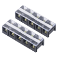 Miniatyrbilde 2 av 8: Rekkeklemme To rader Høystrømsskrueterminalblokk med deksel 600V 60A 2stk 5 posisjoner (605)