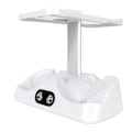 Miniatyrbild 3 av 8: Laddningsstation för PS5 VR2-kontroller med VR-headsetstativ LED-indikator 2 magnetiska spännen Typ C-kabel Vit