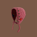 Miniatyrbild 1 av 5: Stickad öronhattvärmare Retro Handgjord Höst Vinter Ins Stil Söt Kvinna Accessoarer Hud Rosa M(56-58cm)