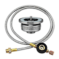 Miniatyrbilde 1 av 5: Butangassadapter for campingkomfyr Hula-kobling for utendørs matlaging Campingutstyr Tilbehør Aluminiumsmateriale Adapter og slange