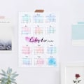 Miniatyrbild 5 av 8: 2020 Färgglad Väggkalender Hängande Kalenderduk för Hem Bakgrund Study Dekoration 50x70cm