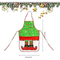 Miniatyrbild 2 av 4: Julig Tecknad Kökförkläde för Julfest Kock Matlagning, Vuxen Förkläde med Tomte Snögubbe Älgmönster