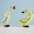 Miniatyrbilde 3 av 4: 3 stk dekorative andefigurer furutrær skrivebordsdekorasjon for dekorasjon