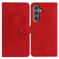 Etui til Samsung Galaxy A56 5G, sommerfugl blomst trykt PU læder pung stativ telefonbeskyttelse Red
