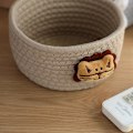 Miniatyrbilde 4 av 5: Vous Baby Oppbevaringskurv i Bomull med Katt Trykk - B19 x H9,5 cm - Liten Oppbevaringskurv for Tøy, Leke og Tepper - Oppbevaringskurv for Bad, Li