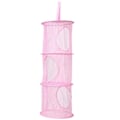 Miniatyrbilde 2 av 5: Plassbesparende hengende mesh-bamseoppbevaring, sett med 3, for barnerom, bad, balkong (rosa, rosa, lilla)
