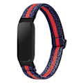 Pikkukuva 2 / 5: Fitbit Inspire 3 Elastinen Punottu Nylon Solo Loop Urheilukellohihna - Musta Midnight Blue Punainen