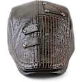 Miniatyrbillede 2 af 4: Dark Curry Herre Flat Cap Hat Justerbar Flat Beret PU Læder 56-60cm
