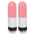 Miniatyrbillede 1 af 8: 2 STK Foundation Brush Bedårende Buttet bærbar makeup børste Blødt Comestic Tool Pink Sølv