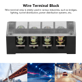 Miniatyrbillede 6 af 7: Terminal Strip Dual Row Screw Clamp Wire Terminal Block med klart dæksel til brobelysning 60A 600V 2stk 4 Position (604)