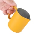 Miniatyrbilde 7 av 8: 350 ml melkeskummende kanne i rustfritt stål Skummer Kaffe Latte Beholder Kopp Kaffebestikk Gul