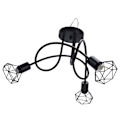 Miniatyrbillede 6 af 8: 3 Hoveder Vedhængslampe Hul Jern Loftlampe Base til Soveværelse Spisestue Stue til E14 Pære 85‑265V