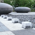 Miniatyrbillede 8 af 8: Solcelled Jordlampe Isblok Form Automatisk Lysstyring Afbryder Vandtæt Udendørs Landskabslampe med Batteri Varm Hvid