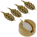 Miniatyrbilde 1 av 5: 5 Stykker Fiske Inline Feedere Fiske Inline Flat Method Feeder Med Hurtigutløserform-15g 20g 25g 35g Zekai