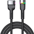 Miniatyrbilde 8 av 8: Hurtiglading Kabel Aluminiumlegering USB C Ladning Datakabel Til Telefon 3A Fargerikt Lys Svart