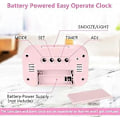 Miniatyrbild 4 av 5: Rosa Digital Väckarklocka Sängbord, LED-display Klockor med Justerbar Snooze 12/24 timmar, Temperatur, Datum, Timer, Ljuskontroll Portabla Väckarklockor för Be
