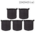 Miniatyrbillede 1 af 4: Sorte Åndbare Stofpotter - 5 Pak Grow Bags til Luftning 22*25*25CM