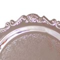 Miniatyrbilde 7 av 8: Rund fruktfat i metall, serveringsfat, dessertfat, dekorativ skive for bryllup, feriefest, sølv S