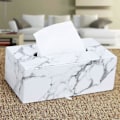 Miniatyrbild 2 av 4: Rektangulär Tissue Box i Läder (Marmor)