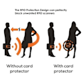Miniatyrbilde 4 av 4: RFID-blokkerende PU-skinn passholderlommebok - svart