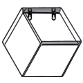 Miniatyrbillede 4 af 8: Hex hylder Simple Smedejern Sekskantet soveværelse Stue Kontor Væghylde Dekoration Sort