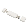 Miniatyrbild 6 av 8: 3-i-1 USB minneskortläsare USB C USB 3.0 MICRO USB Portabel minneskortläsare med 3 kontakter Vit