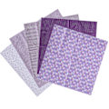 Miniatyrbilde 7 av 8: 2 sett bomullsstoff vanlig vev trykk stoff DIY sying quilting patchwork 5 farger 50x50cm (lilla)